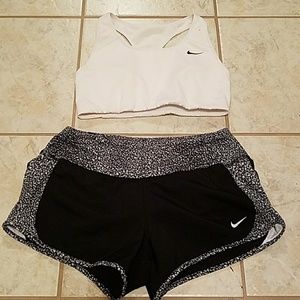 Nike shorts and sports bra